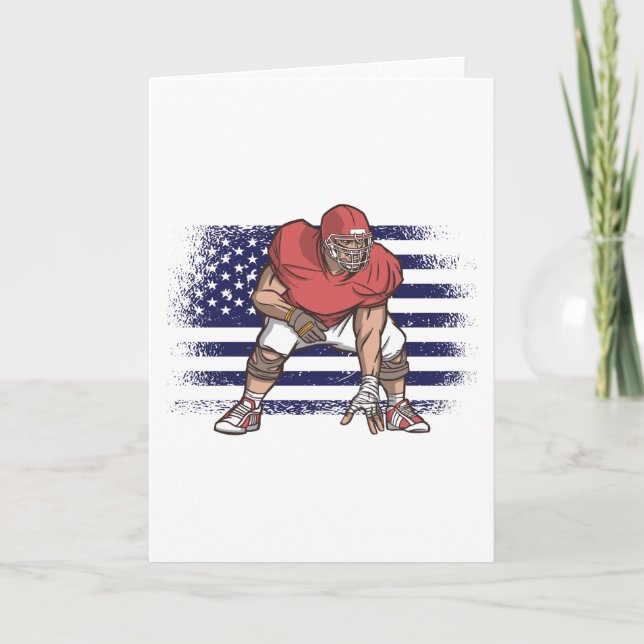 American Football Fan Jersey Shirt USA Flag Card (Front)