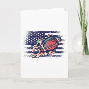 American Football Fan Jersey Shirt USA Flag Card