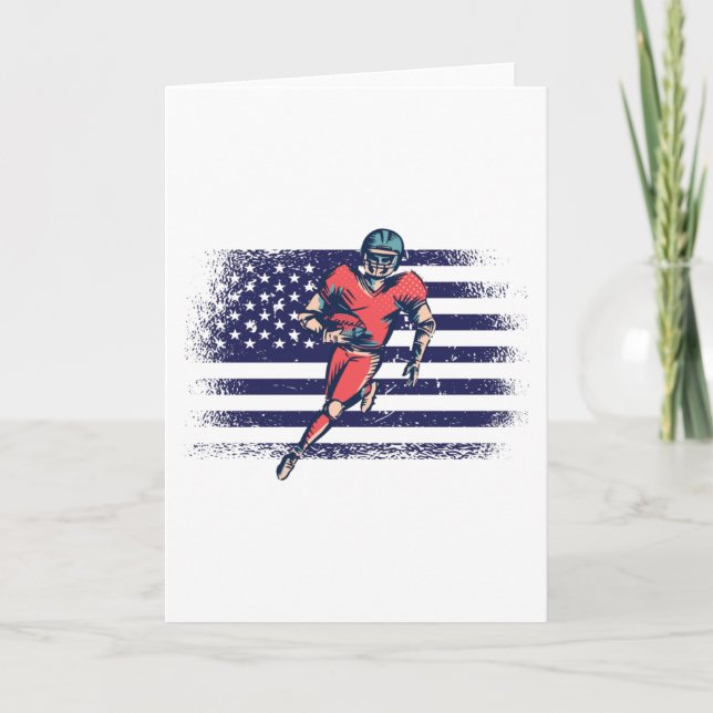 American Football Fan Jersey Shirt USA Flag Card (Front)