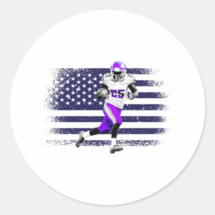 American Football Fan Jersey Shirt USA Flag Classic Round Sticker