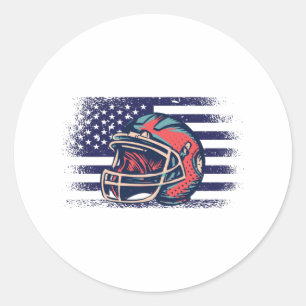 American Football Fan Jersey Shirt USA Flag Classic Round Sticker