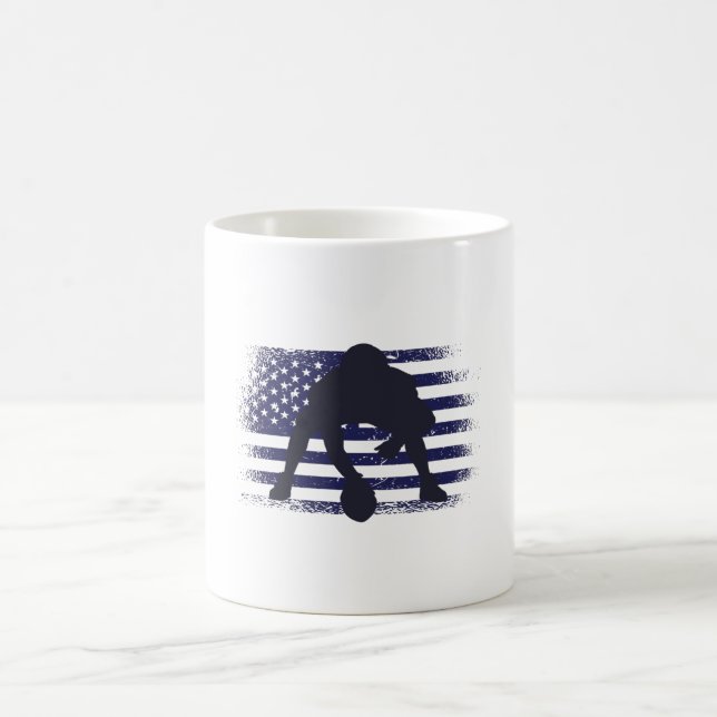 American Football Fan Jersey Shirt USA Flag Coffee Mug (Center)