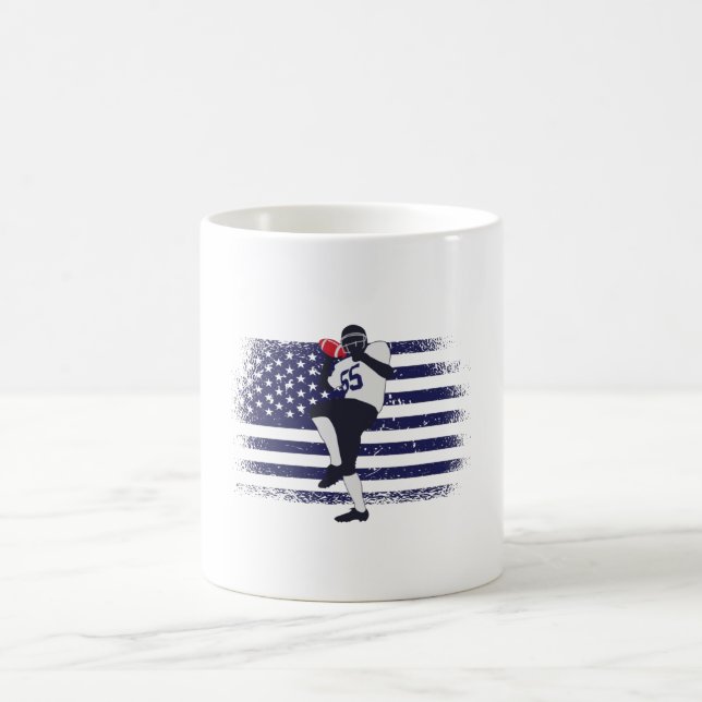 American Football Fan Jersey Shirt USA Flag Coffee Mug (Center)