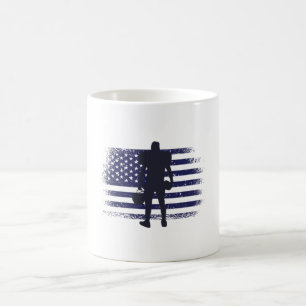 American Football Fan Jersey Shirt USA Flag Coffee Mug