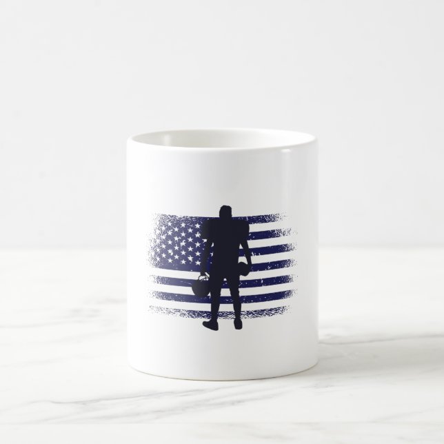 American Football Fan Jersey Shirt USA Flag Coffee Mug (Center)