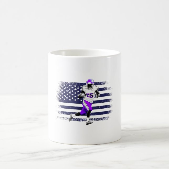 American Football Fan Jersey Shirt USA Flag Coffee Mug (Center)