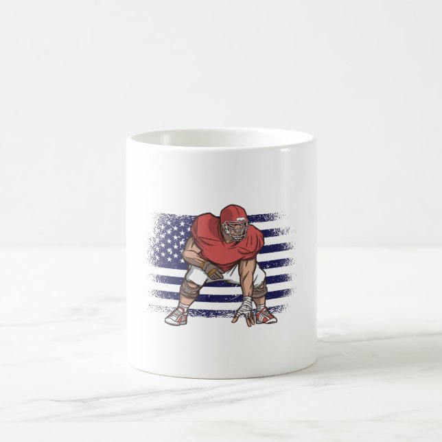 American Football Fan Jersey Shirt USA Flag Coffee Mug (Center)