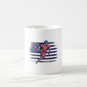 American Football Fan Jersey Shirt USA Flag Coffee Mug