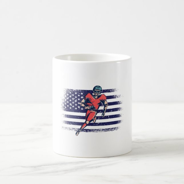 American Football Fan Jersey Shirt USA Flag Coffee Mug (Center)
