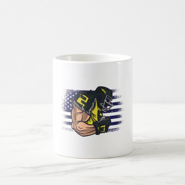 American Football Fan Jersey Shirt USA Flag Coffee Mug (Center)