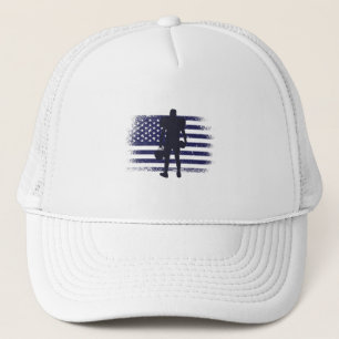 American Football Fan Jersey Shirt USA Flag Trucker Hat