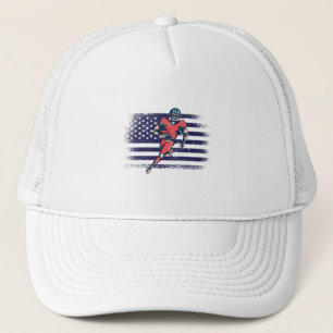 American Football Fan Jersey Shirt USA Flag Trucker Hat