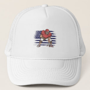 American Football Fan Jersey Shirt USA Flag Trucker Hat