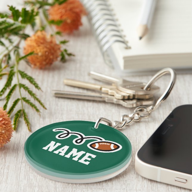 American Football fan keychain with custom name (Front Right)