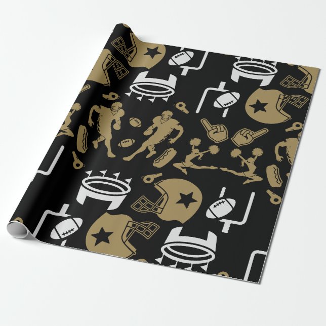 American Football Fan  Wrapping Paper (Unrolled)