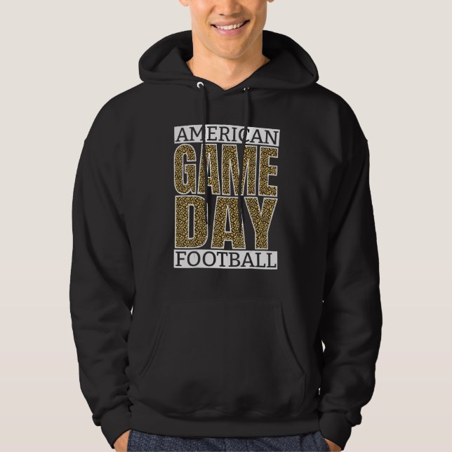 AMERICAN FOOTBALL FANS GAME DAY VIBES CLASSY LEOPA HOODIE (Front)