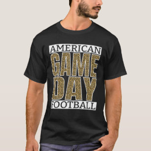 AMERICAN FOOTBALL FANS GAME DAY VIBES CLASSY LEOPA T-Shirt