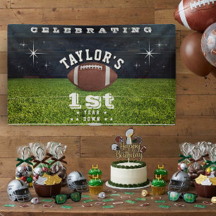 American Football Field 1st Birthday Party Banner