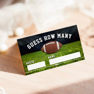American Football Field Guess How Many Baby Shower Enclosure Card