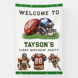 American Football First Year Down 1st Birthday Banner