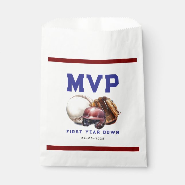 American Football First Year Down 1st Birthday Favour Bags (Front)