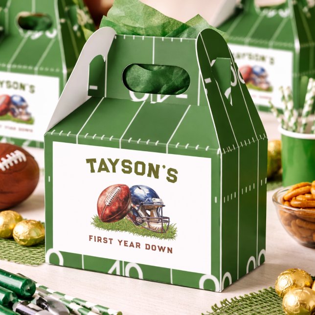American Football First Year Down 1st Birthday Favour Box (American Football First Year Down 1st Birthday Favor Boxes
)