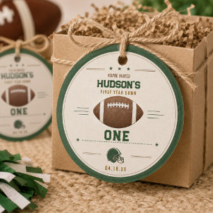 American Football First Year Down 1st Birthday Favour Tags