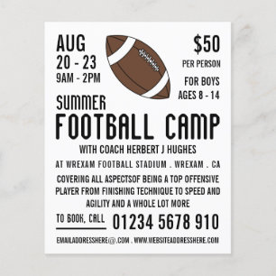 American Football, Football Camp Advertising Flyer
