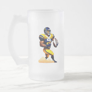 American Football Frosted Glass Mug