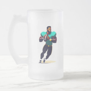 American Football Frosted Glass Mug