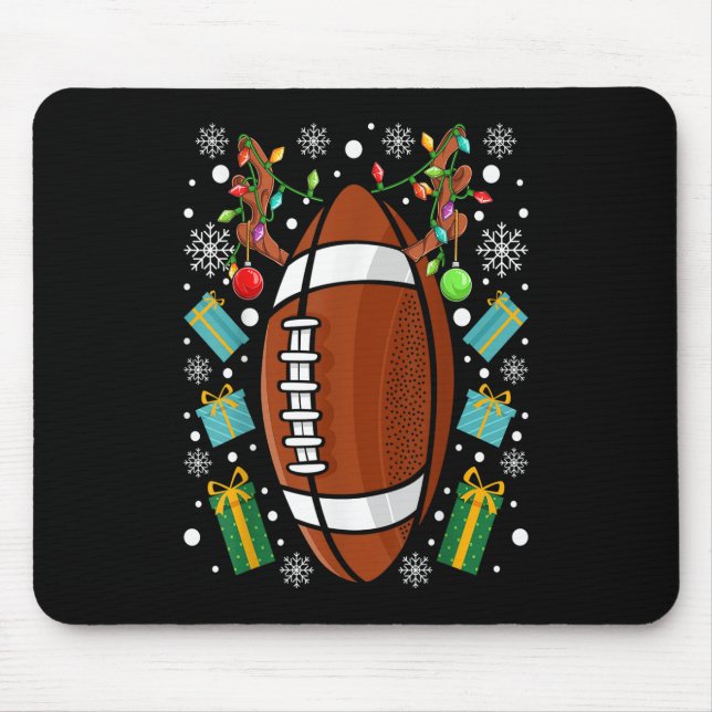 American Football Funny Christmas Reindeer Xmas Li Mouse Mat (Front)