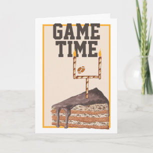 American Football Game Time Choc Cake Birthday Card
