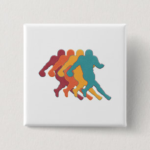 American football gift for football lovers 15 cm square badge