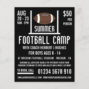 American Football & Goal Football Camp Advertising Flyer