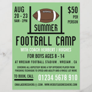 American Football & Goal Football Camp Advertising Flyer