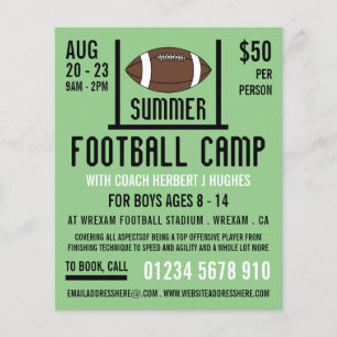 American Football & Goal Football Camp Advertising Flyer
