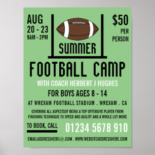 American Football & Goal Football Camp Advertising Poster
