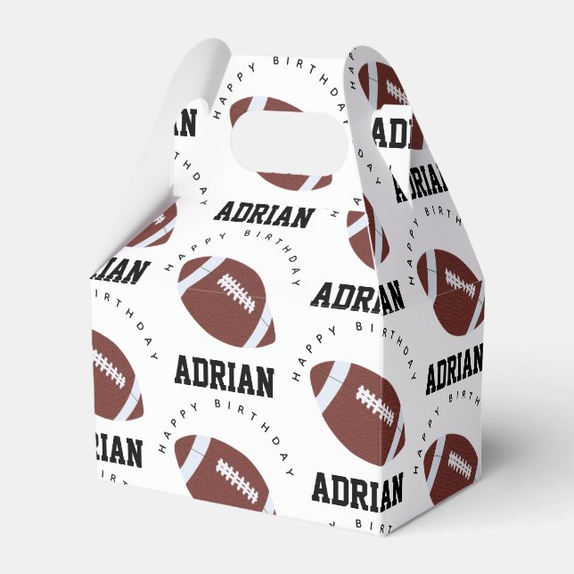 American Football Gridiron Ball Birthday Name Favour Box (Front Side)