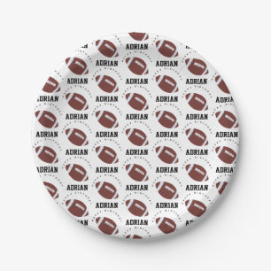 American Football Gridiron Ball Birthday Name Paper Plate