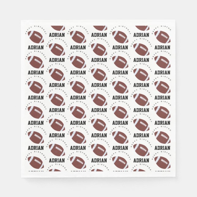 American Football Gridiron Ball Birthday Party Napkin (Front)