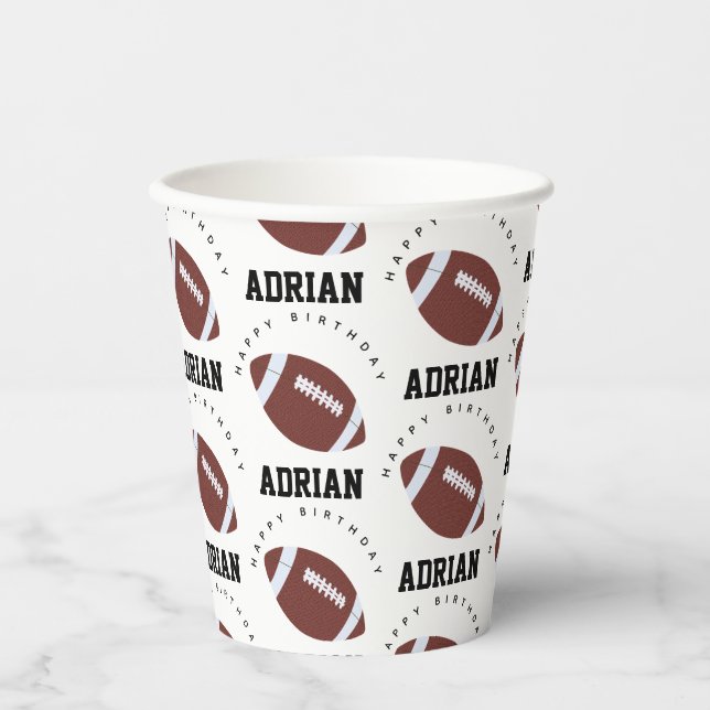American Football Gridiron Ball Birthday Party  Paper Cups (Front)