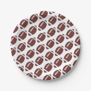 American Football Gridiron Ball Pattern Paper Plate