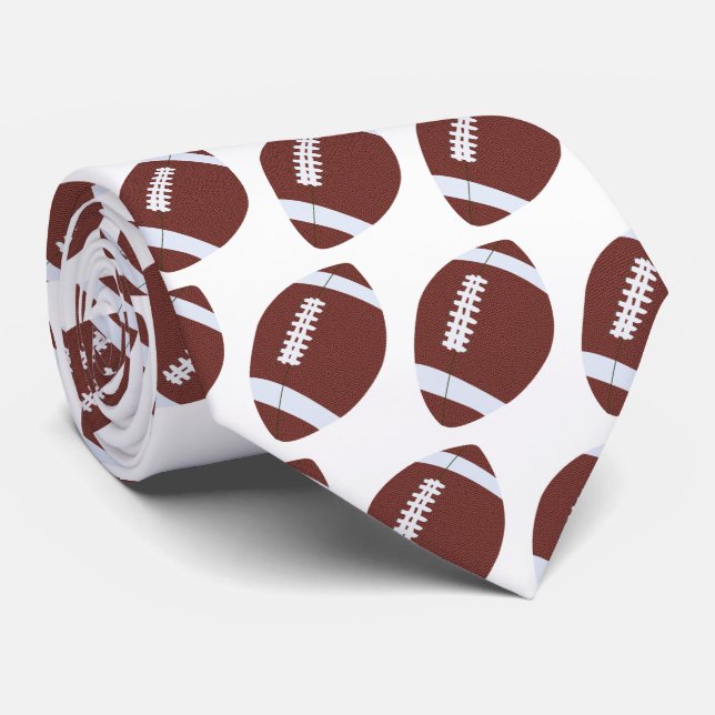 American Football Gridiron Ball Pattern Tie (Rolled)