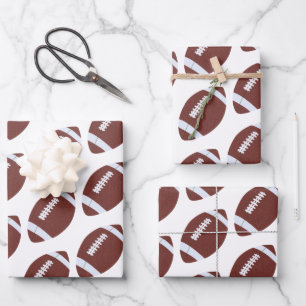 American Football Gridiron Ball Pattern Wrapping Paper Sheet