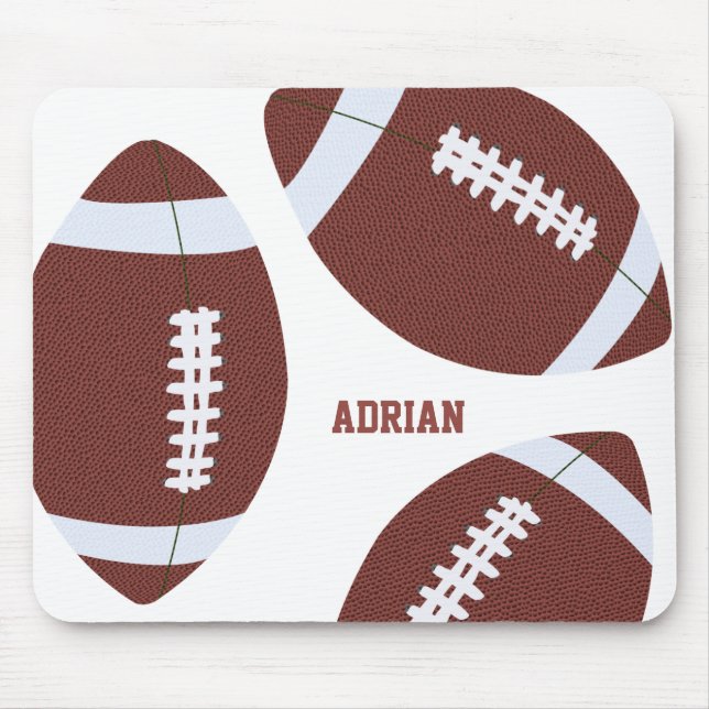 American Football Gridiron Ball Personalised Mouse Mat (Front)