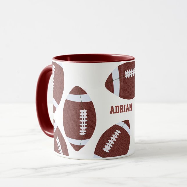 American Football Gridiron Ball Personalised Mug (Front Left)