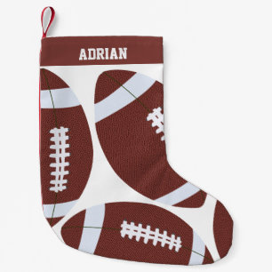 American Football Gridiron Ball Personalised  Small Christmas Stocking