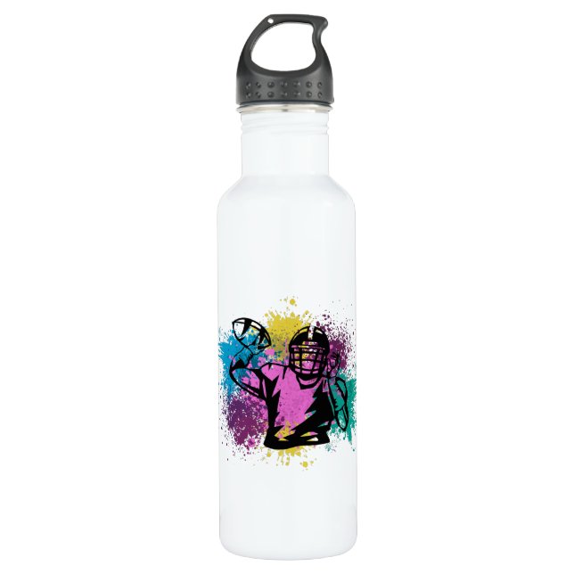 American Football Grungy Colour Splashes 710 Ml Water Bottle (Front)