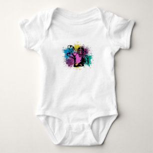 American Football Grungy Colour Splashes Baby Bodysuit