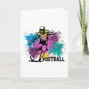 American Football Grungy Colour Splashes Card